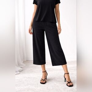 2K Vintage Mandee Black Shimmer Cropped Wide Leg Pants M  Made in Canada